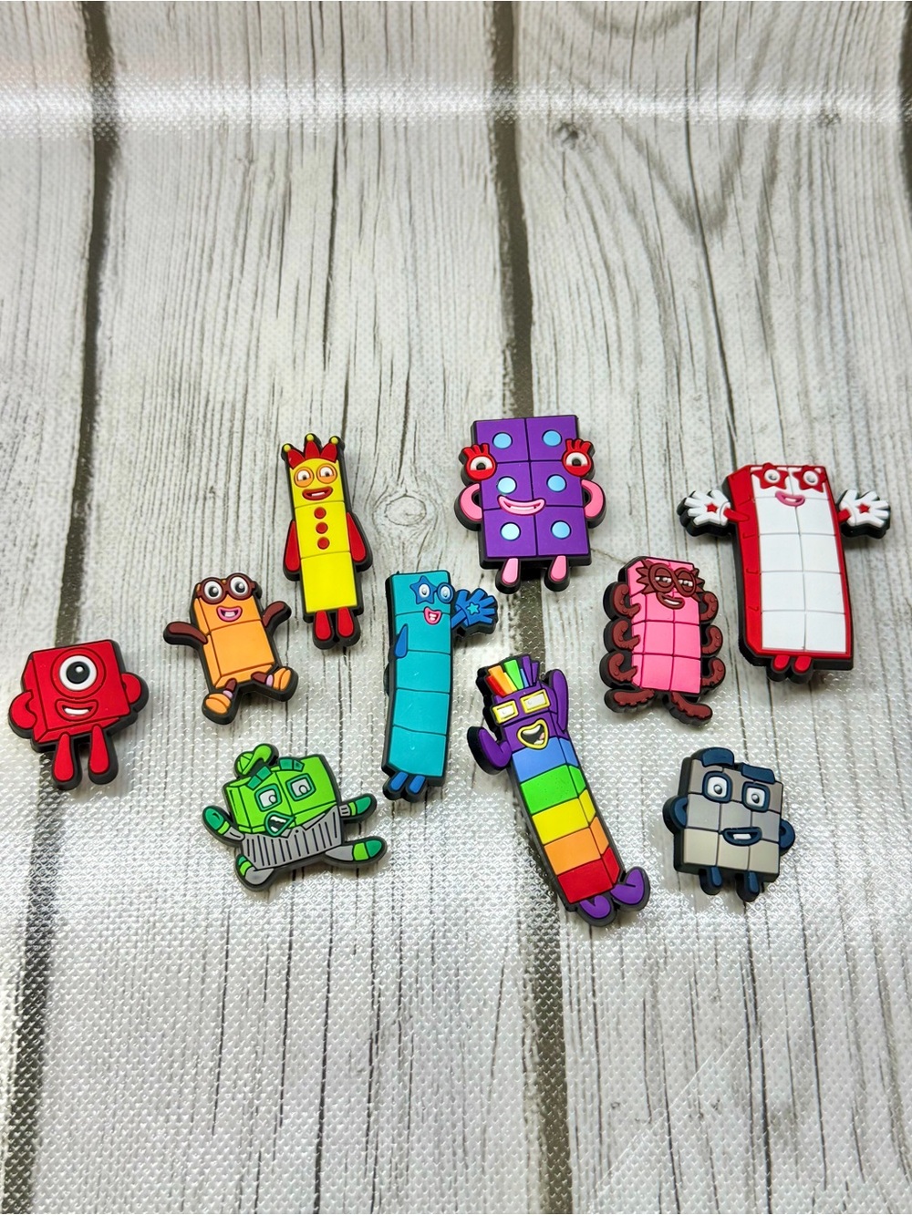 BRAND NEW 10 Total NumberBlocks Shoe Charms / Jibbitz for Kids or Adults Crocs